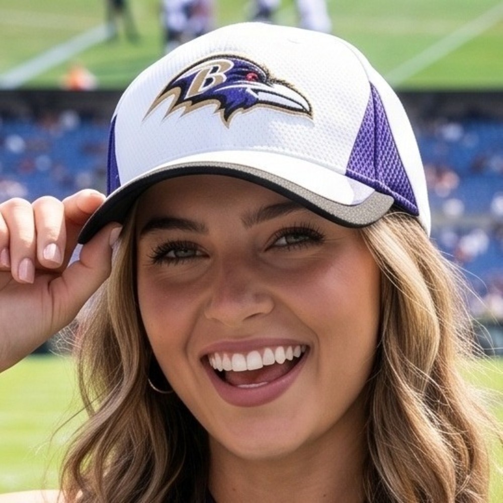 Baltimore Ravens New Era 9FORTY Womens Adjustable Hat White Purple NFL Cap